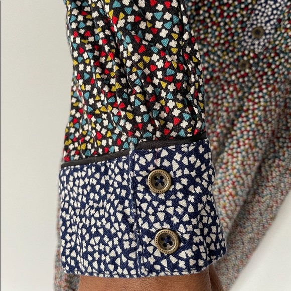 Anthropologie Ett Twa Christene silkin jumpsuit size 4petite mixed print - Picture 2 of 14